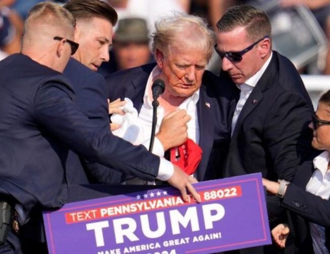 BREAKING: Trump rushed off stage as gunshots fired at campaign rally